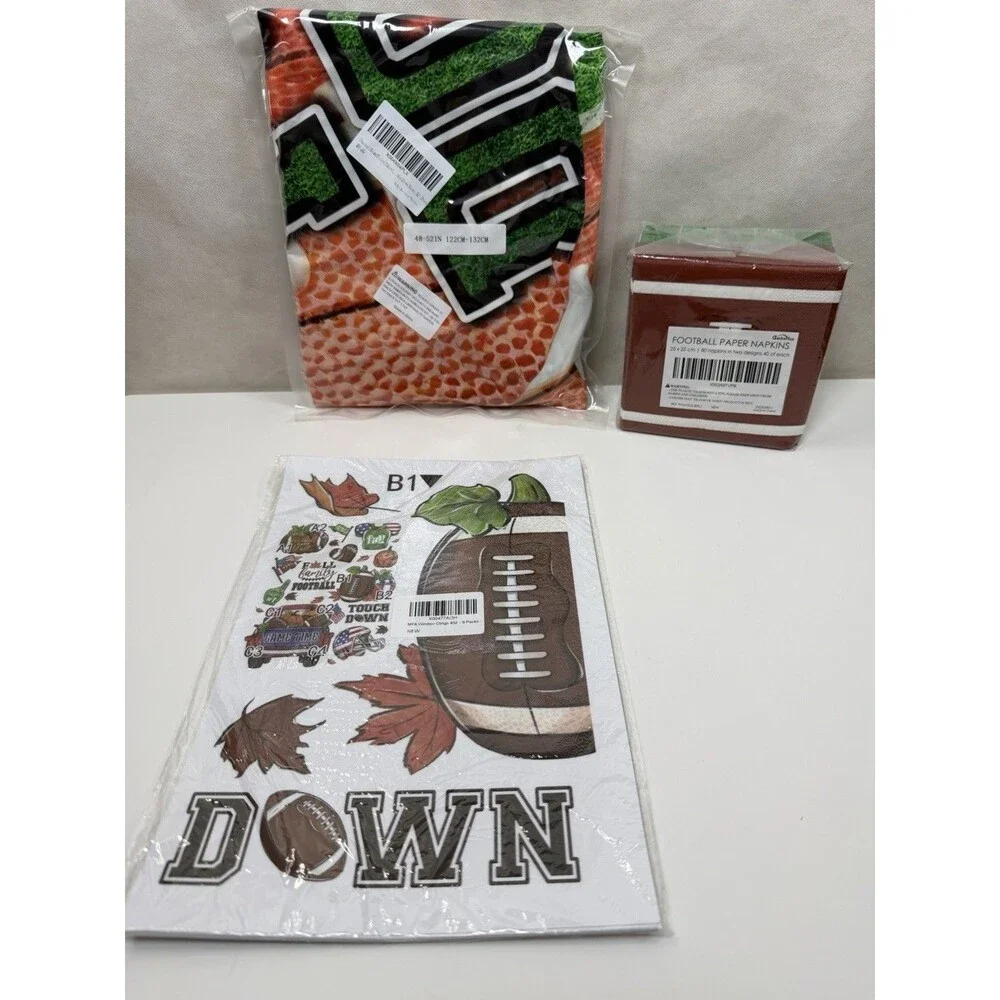 New Football Party Decorations Set 4 Pack Gameday Banner Tablecloth Tailgate